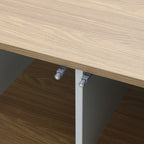 Couchtisch aus Holz in Grau-Weiß mit 2 Türen – skandinavisch/minimalistisch