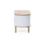 Couchtisch aus Holz in Grau-Weiß mit 2 Türen – skandinavisch/minimalistisch