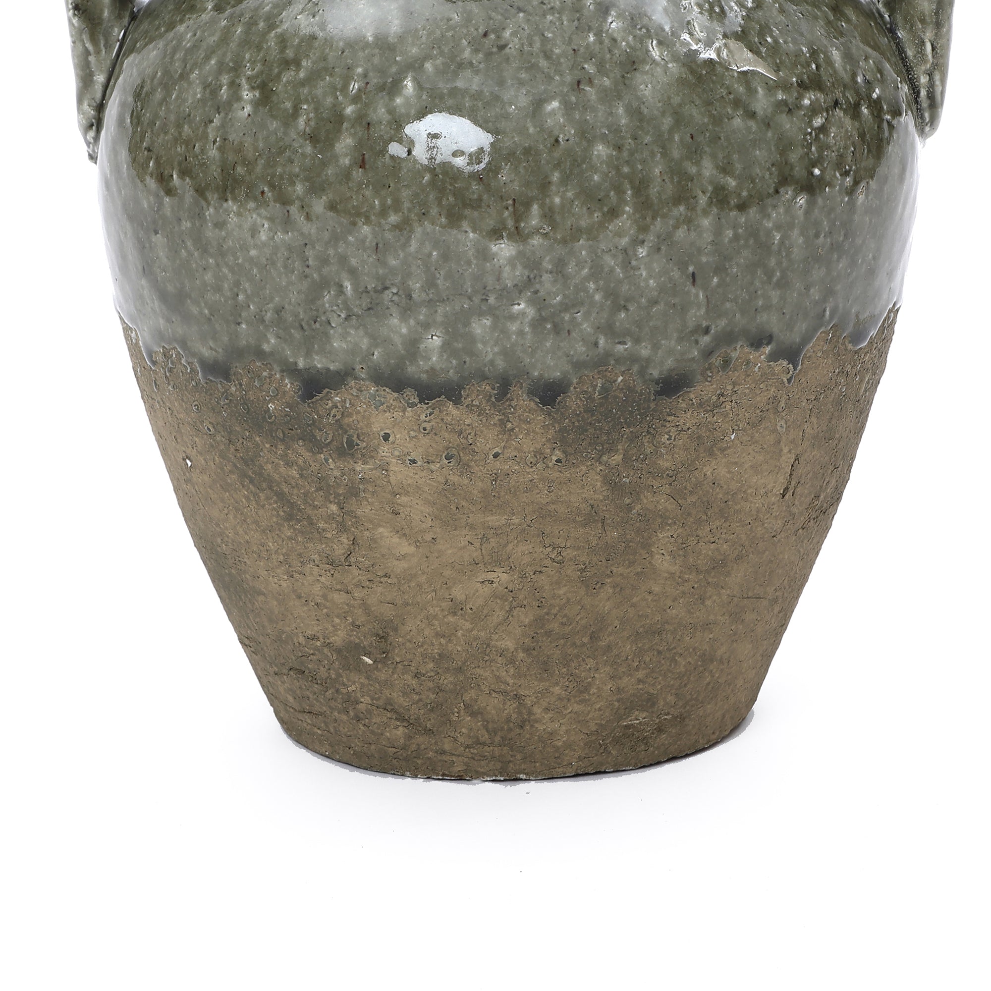 Vintage-Keramikvase mit Doppelhenkeln – 29 cm