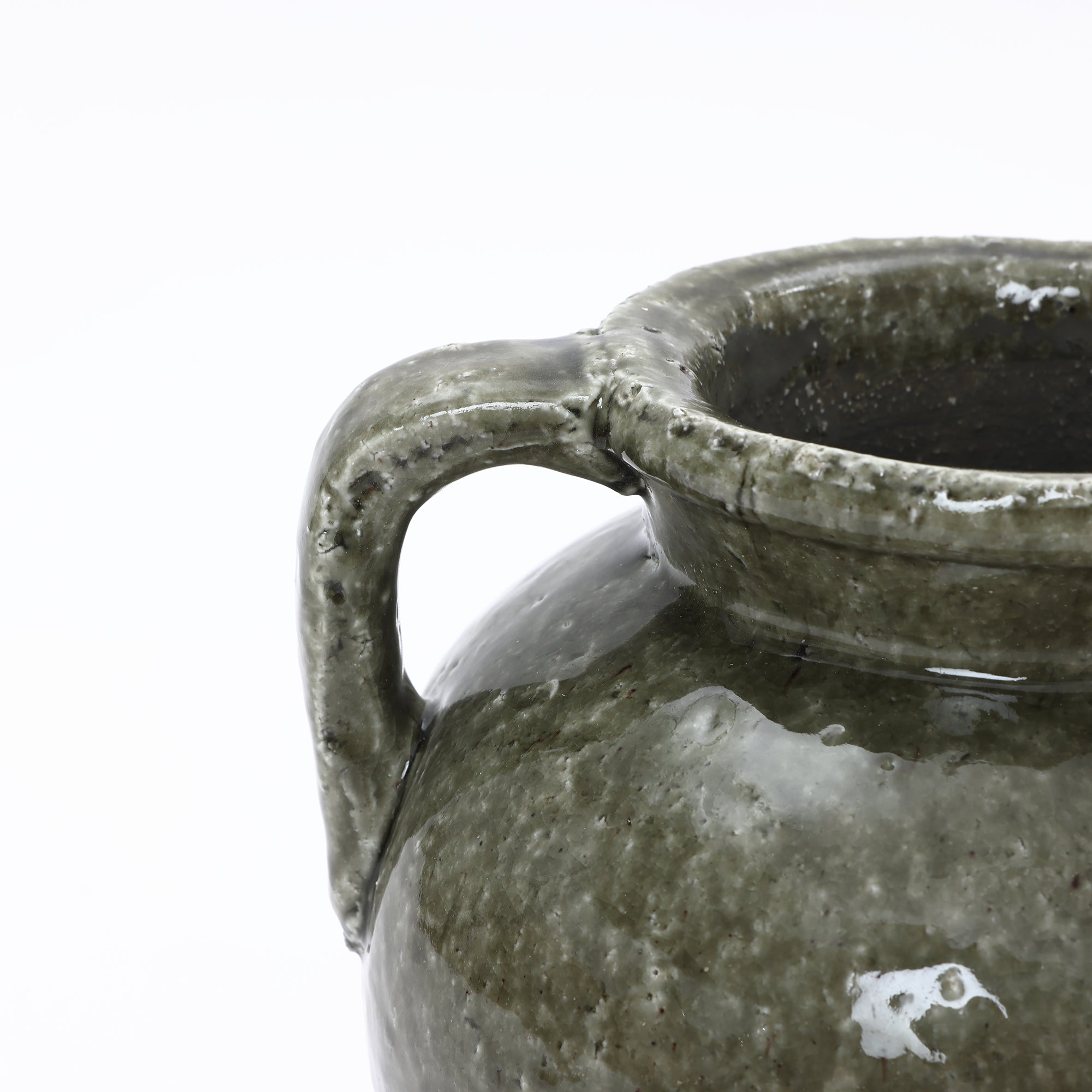 Vintage-Keramikvase mit Doppelhenkeln – 29 cm