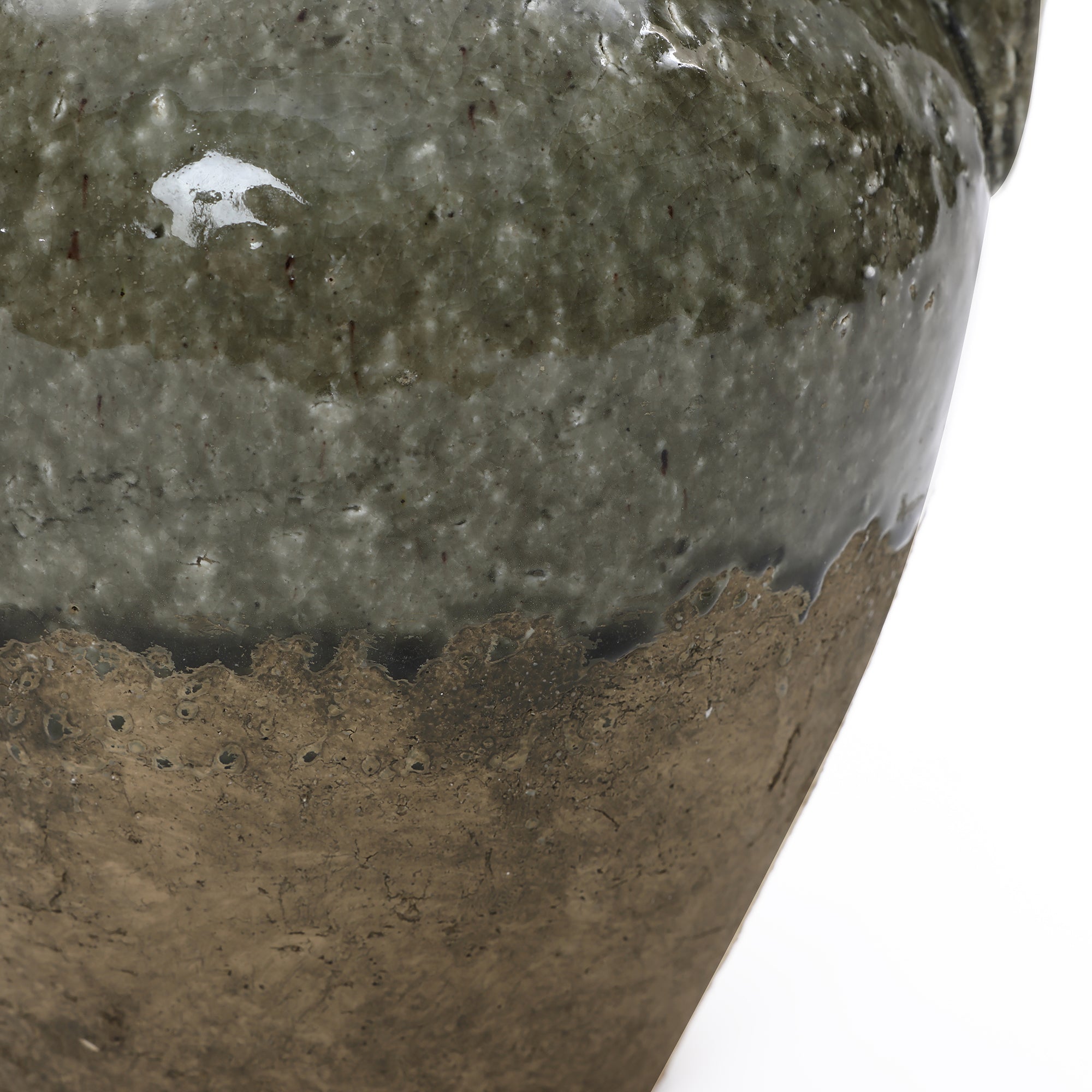 Vintage-Keramikvase mit Doppelhenkeln – 29 cm