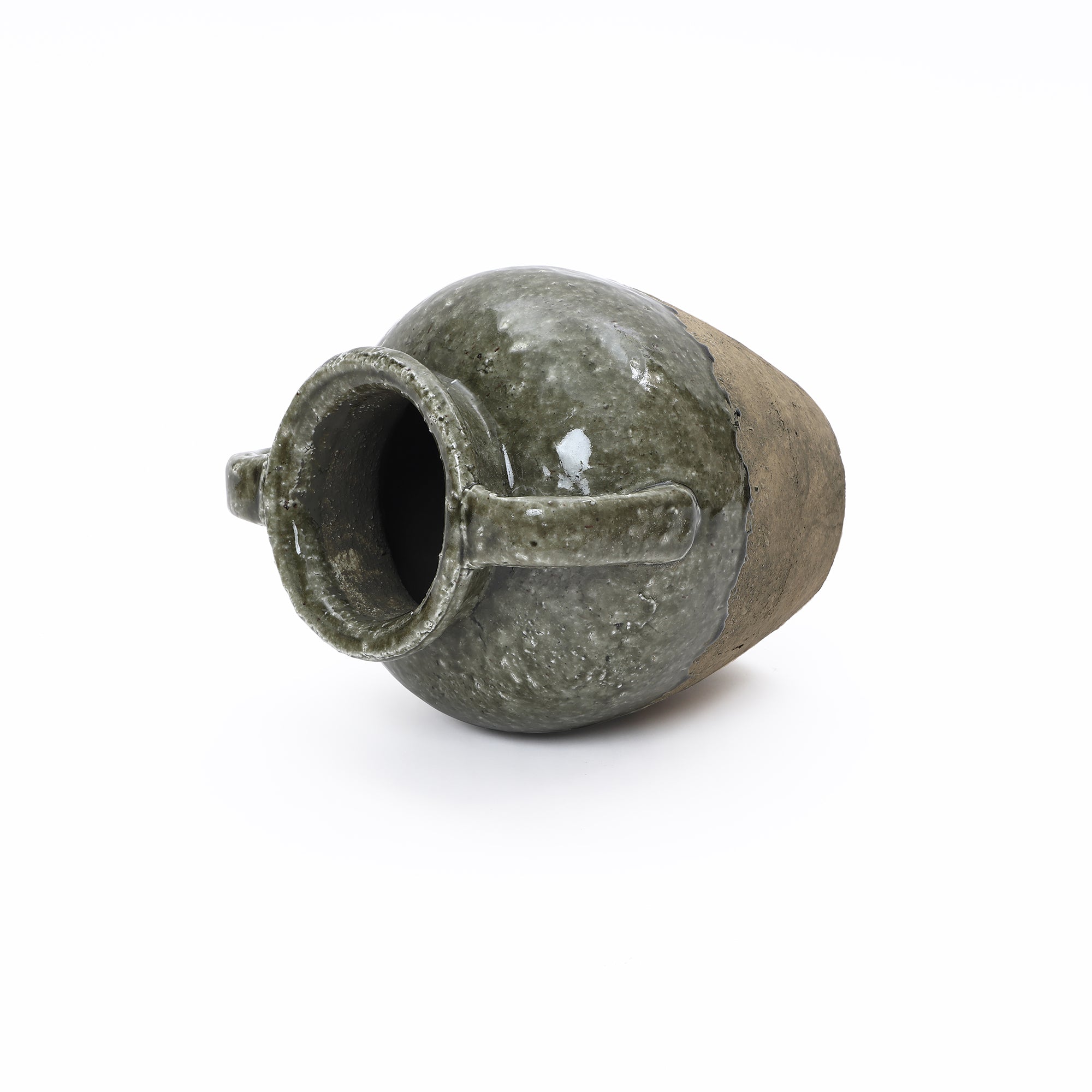 Vintage-Keramikvase mit Doppelhenkeln – 29 cm