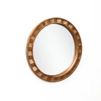 Runder Wandspiegel mit Holzrahmen