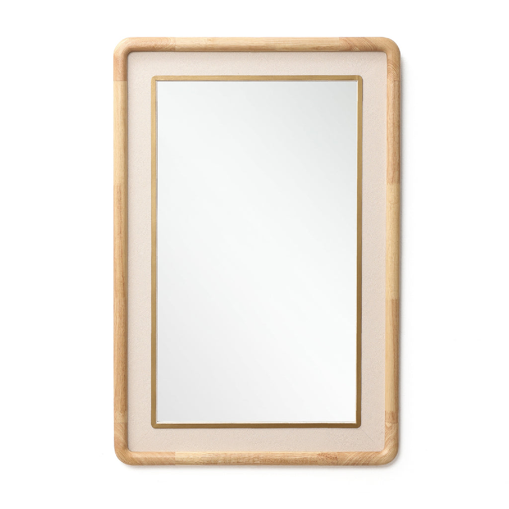 Rechteckiger Holz-Wandspiegel mit Doppelfassung – Moderner Deko-Spiegel