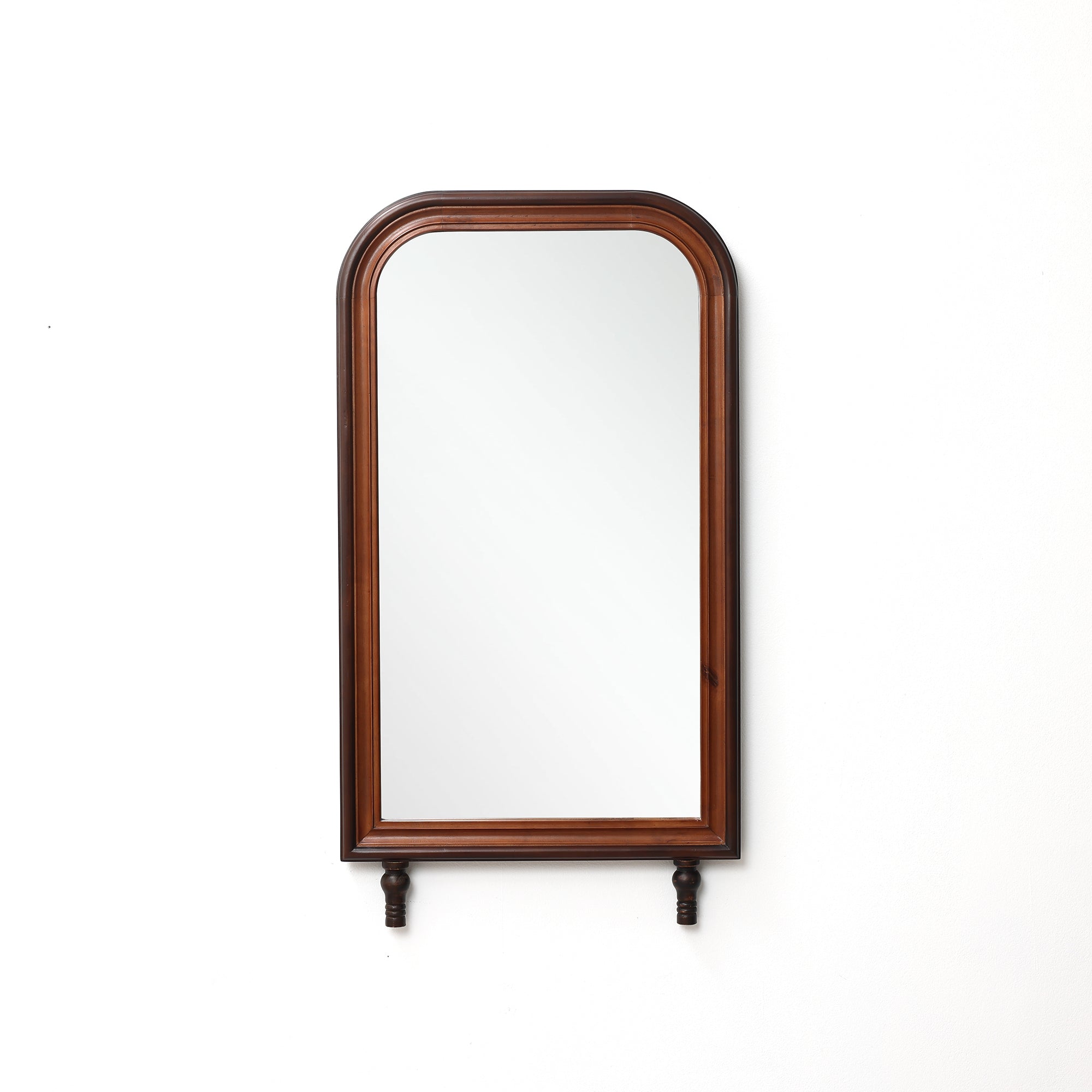 Vintage-Arkaden-Holzspiegel mit Haken – Praktischer Badspiegel für Badezimmer & Flure