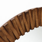 Runder Holz-Wandspiegel mit Strahlendesign – Rustikaler Deko-Spiegel