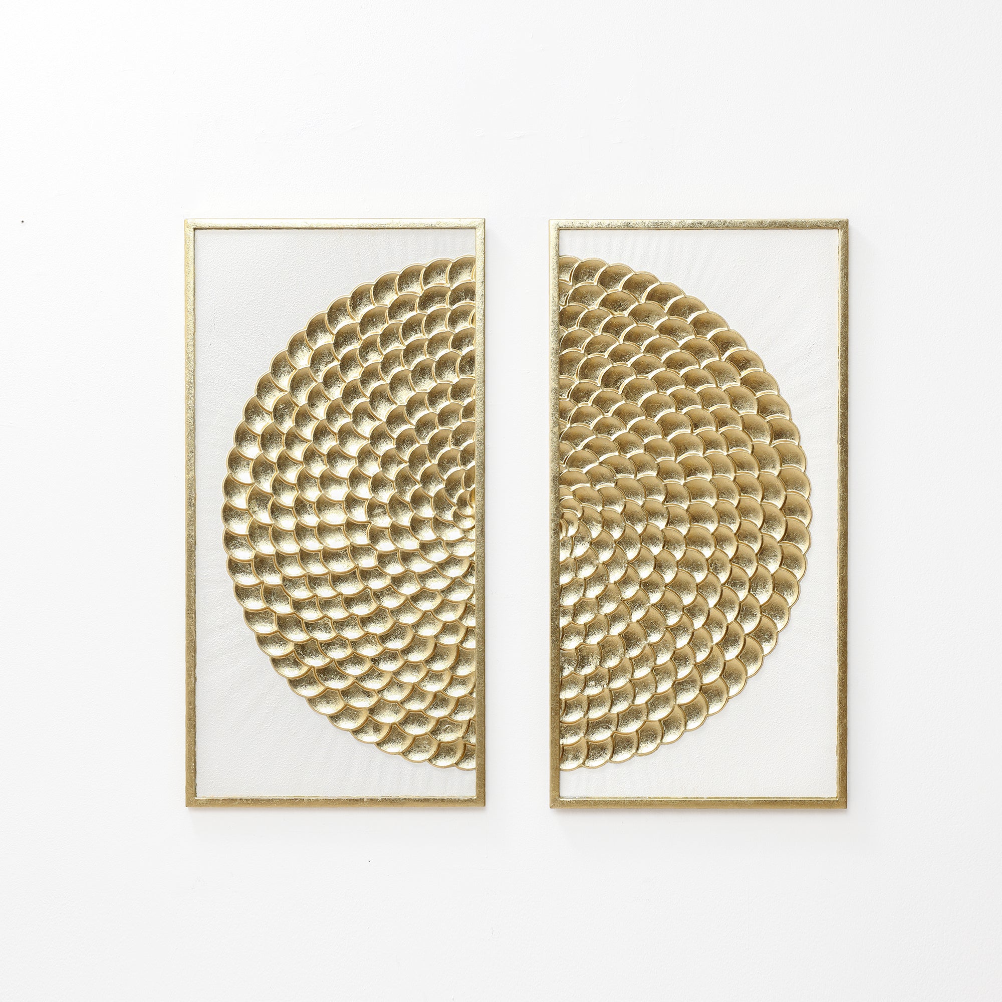 Goldene Wandkunst im 2er-Set – Elegante Metall Deko