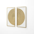 Goldene Wandkunst im 2er-Set – Elegante Metall Deko
