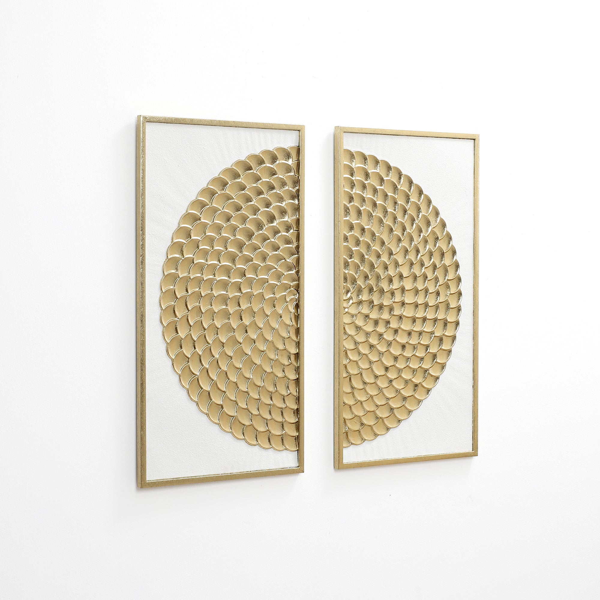 Goldene Wandkunst im 2er-Set – Elegante Metall Deko