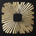 Abstraktes 3er-Wanddeko-Set aus Metall – Sonnenstrahl-Design in Schwarz und Gold