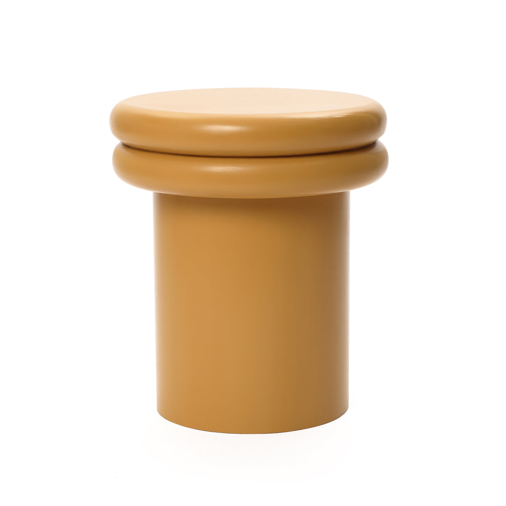 Oranger runder Beistelltisch/Nachttisch