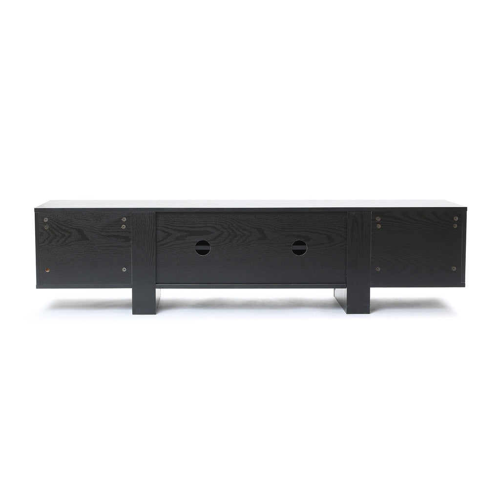 TV Schrank Holz Schwarz 160 cm
