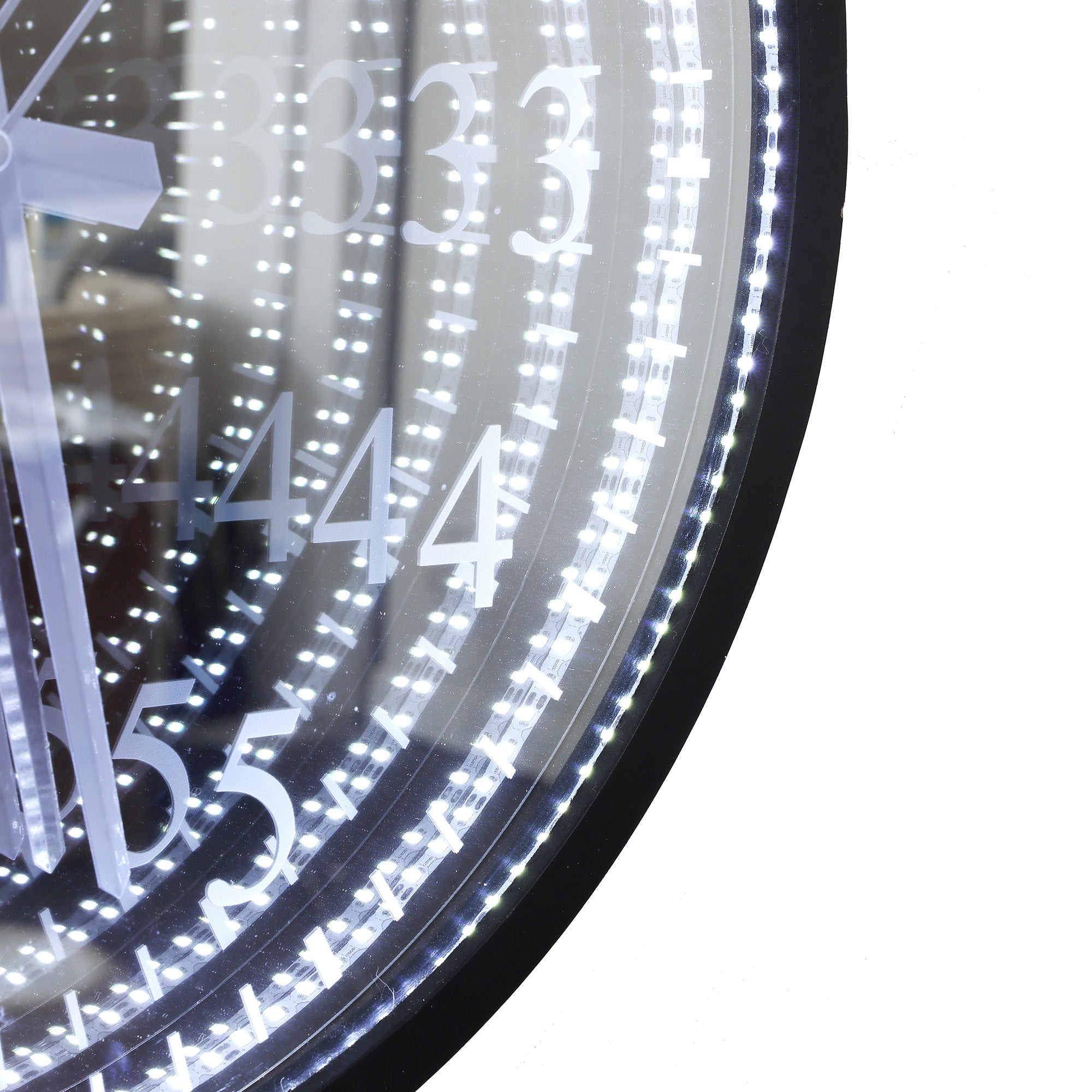 LED Wandspiegel & Uhr 2-in-1 – Lichtaktivierte Uhrenspiegel mit 3D-Effekt für Wohnraum