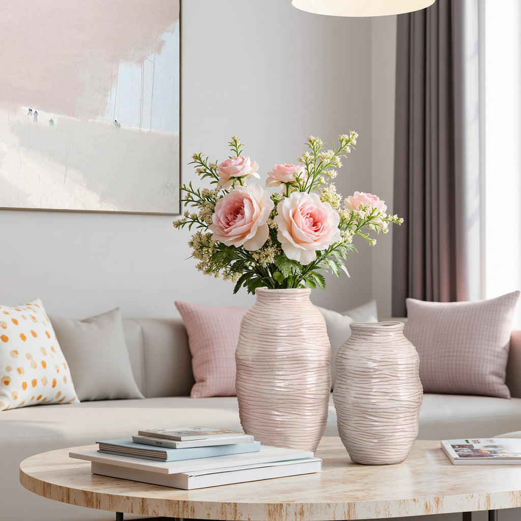 Handgemachte Keramikvase in Rosé – Modernes Design