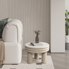 Moderner runder Beistelltisch in Weiß