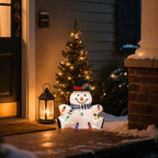 LED-Schneemann mit bunten Lichtern – Leuchtende Weihnachtsdeko für Innen und Außen