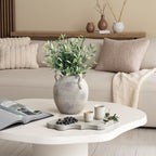 Grauweiße Terrakottavase im Vintage-Landhausstil – mit vier Henkeln