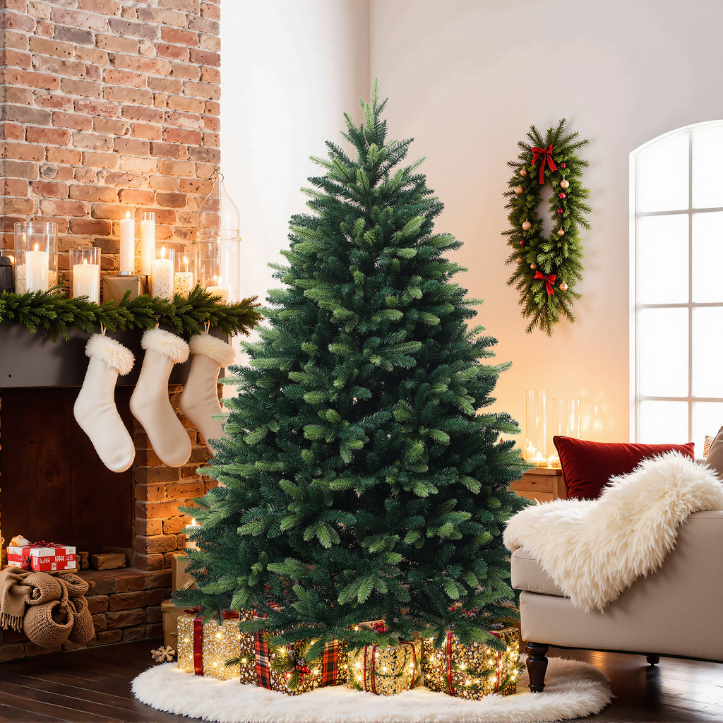 180 cm künstlicher Weihnachtsbaum – Kompaktes Modell mit 1893 Zweige (PE+PVC), Ø 126 cm, inkl. stabilem Metallständer