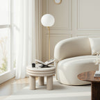 Moderner runder Beistelltisch in Weiß