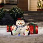 LED-Schneemann mit bunten Lichtern – Leuchtende Weihnachtsdeko für Innen und Außen