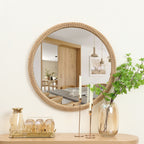 Bambus Wandspiegel rund 76 cm