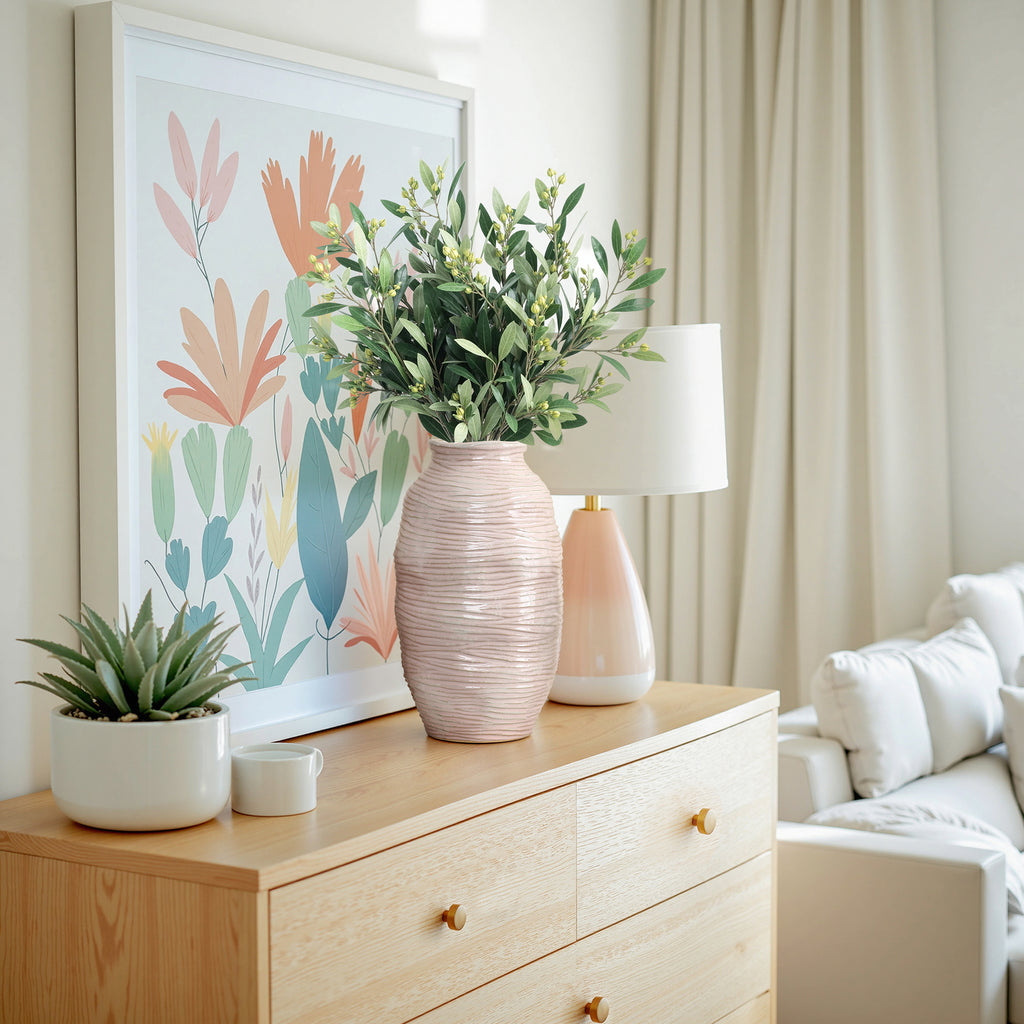 Handgemachte Keramikvase in Rosé – Modernes Design