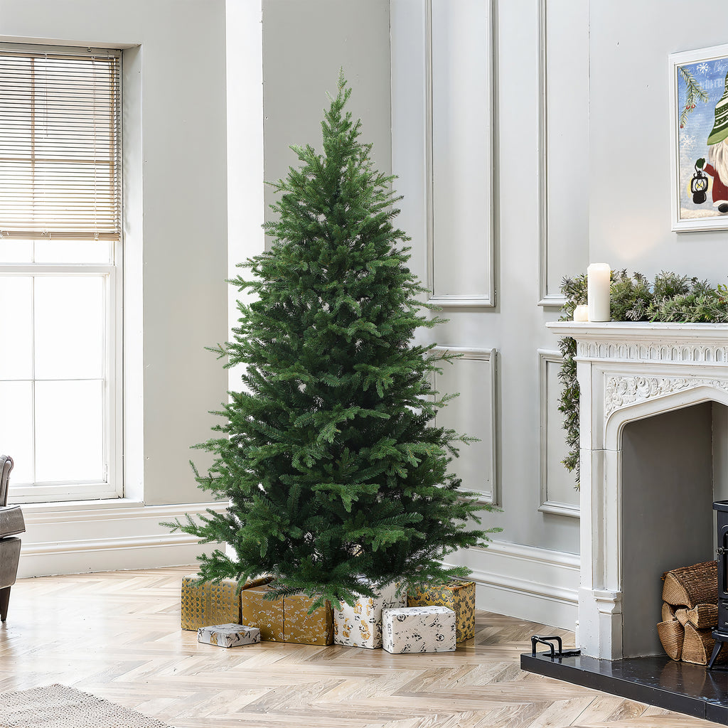 180 cm künstlicher Weihnachtsbaum – Klassisches Design mit 2565 Zweigen (PE+PVC), Ø 120 cm, inkl. stabilem Metallständer