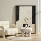 Moderner runder Beistelltisch in Weiß