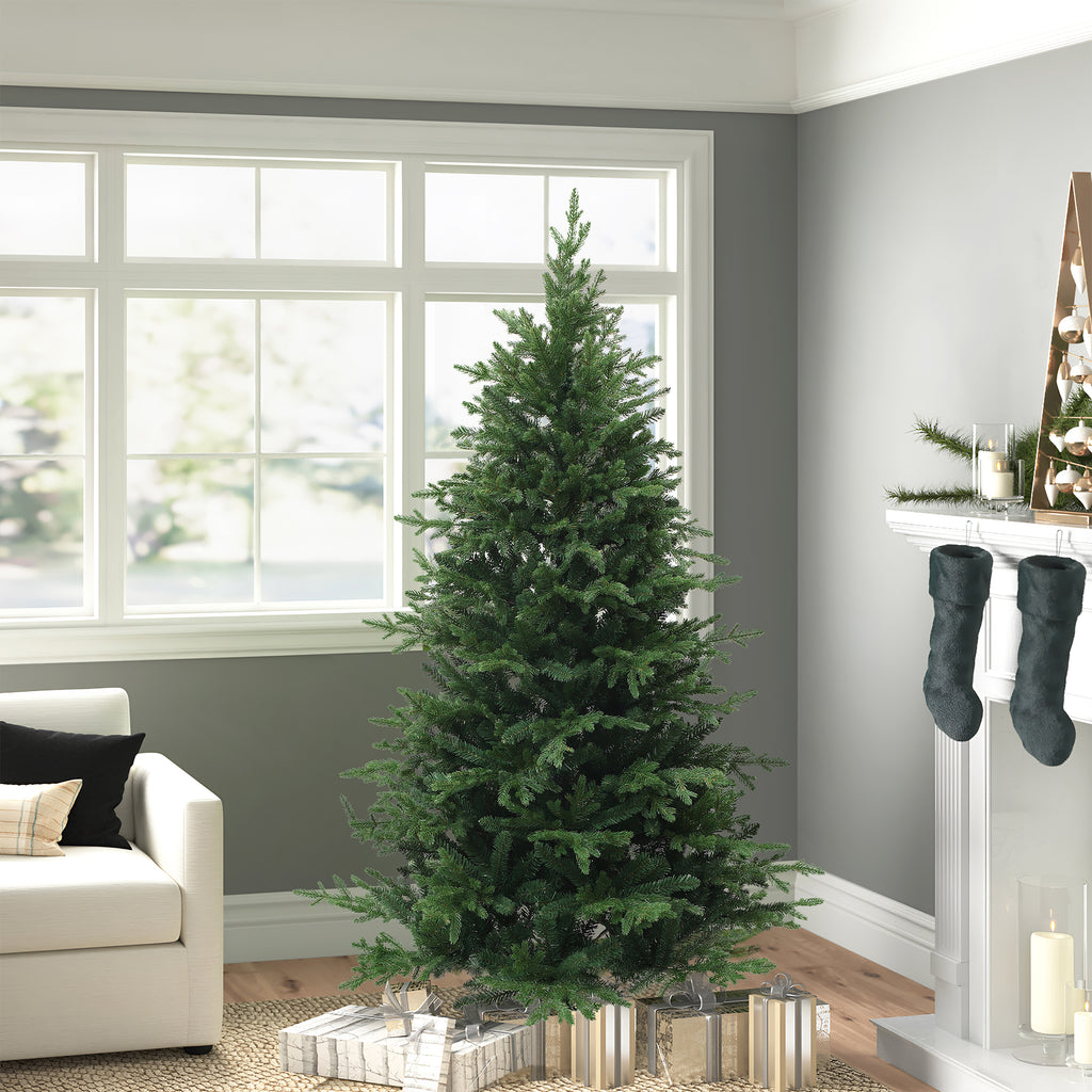 180 cm künstlicher Weihnachtsbaum – Klassisches Design mit 2565 Zweigen (PE+PVC), Ø 120 cm, inkl. stabilem Metallständer