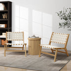 Moderner runder Beistelltisch mit Holzoptik