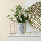 Handgefertigte Vintage Keramikvase – Blau-Weiß