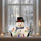LED-Schneemann mit bunten Lichtern – Leuchtende Weihnachtsdeko für Innen und Außen