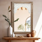 Holz-Wandspiegel mit Schnitzerei – Rustikal-Eleganter Deko-Spiegel