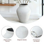 Große Vase Weiß aus Beton, Wabi-Sabi Blumenvase Minimalistisch, Handgefertigte Dekovase