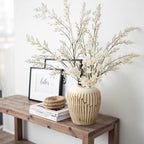 Handgefertigt Boho-Vintage Keramikvase, bauchige Form