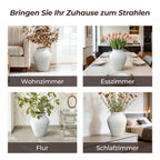 Große Vase Weiß aus Beton, Wabi-Sabi Blumenvase Minimalistisch, Handgefertigte Dekovase