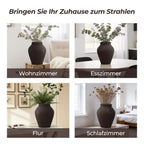 Vase Groß - Keramik-Optik aus Zement, Moderne Blumenvase im Wabi-Sabi Design