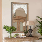 Holz-Wandspiegel mit Schnitzerei – Rustikal-Eleganter Deko-Spiegel