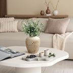 Handgefertigt Boho-Vintage Keramikvase, bauchige Form