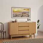 Modernes Sideboard in Eichenoptik mit 3 Schubladen und 2 Türen – 140 cm
