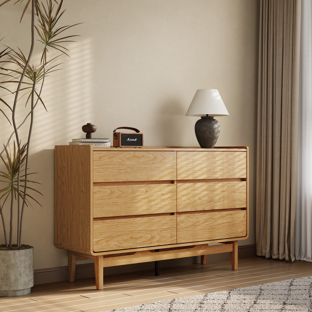 Kommode mit 6 Schubladen im Eichenoptik