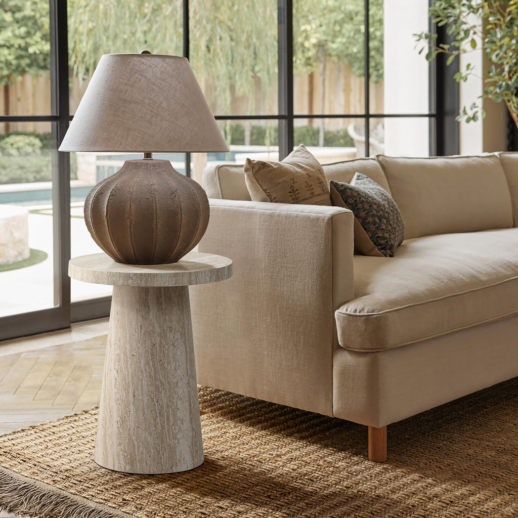 Runder Beistelltisch mit Steinoptik