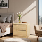 Moderner Nachttisch in Holzoptik mit 2 Schubladen