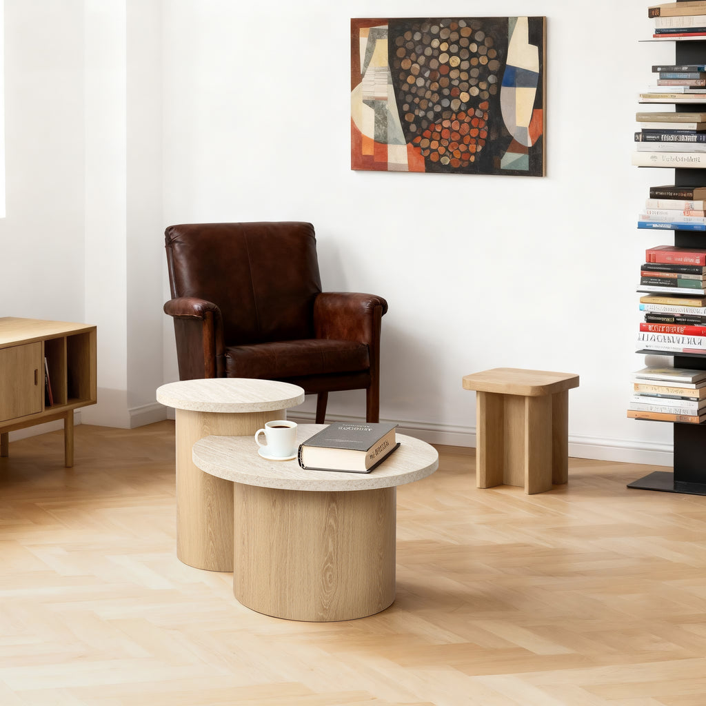 2er-Set Moderner Couchtisch/Beistelltisch