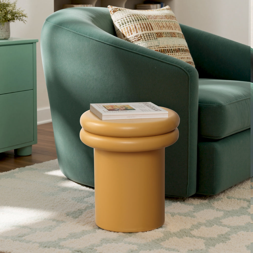 Oranger runder Beistelltisch/Nachttisch