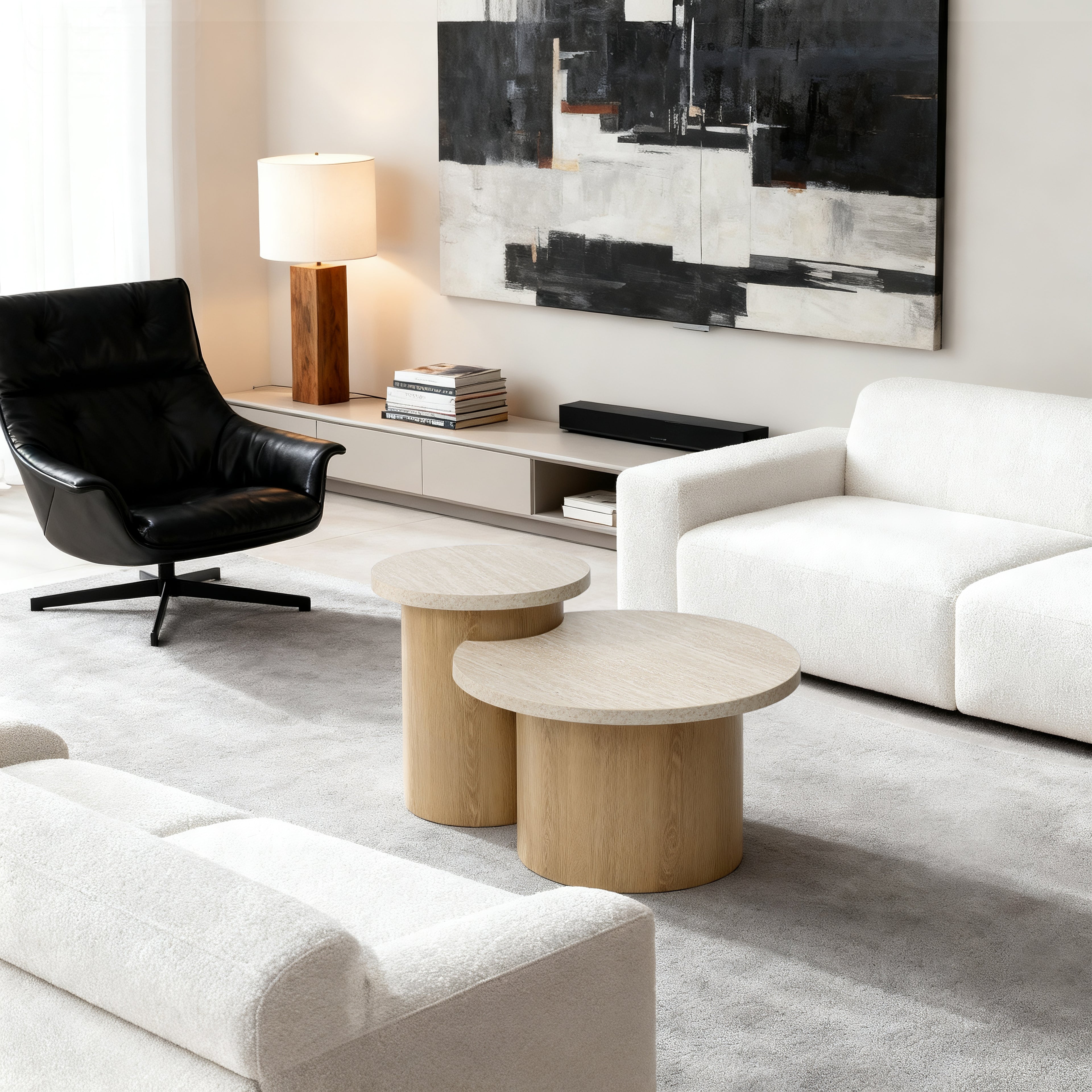 2er-Set Moderner Couchtisch/Beistelltisch