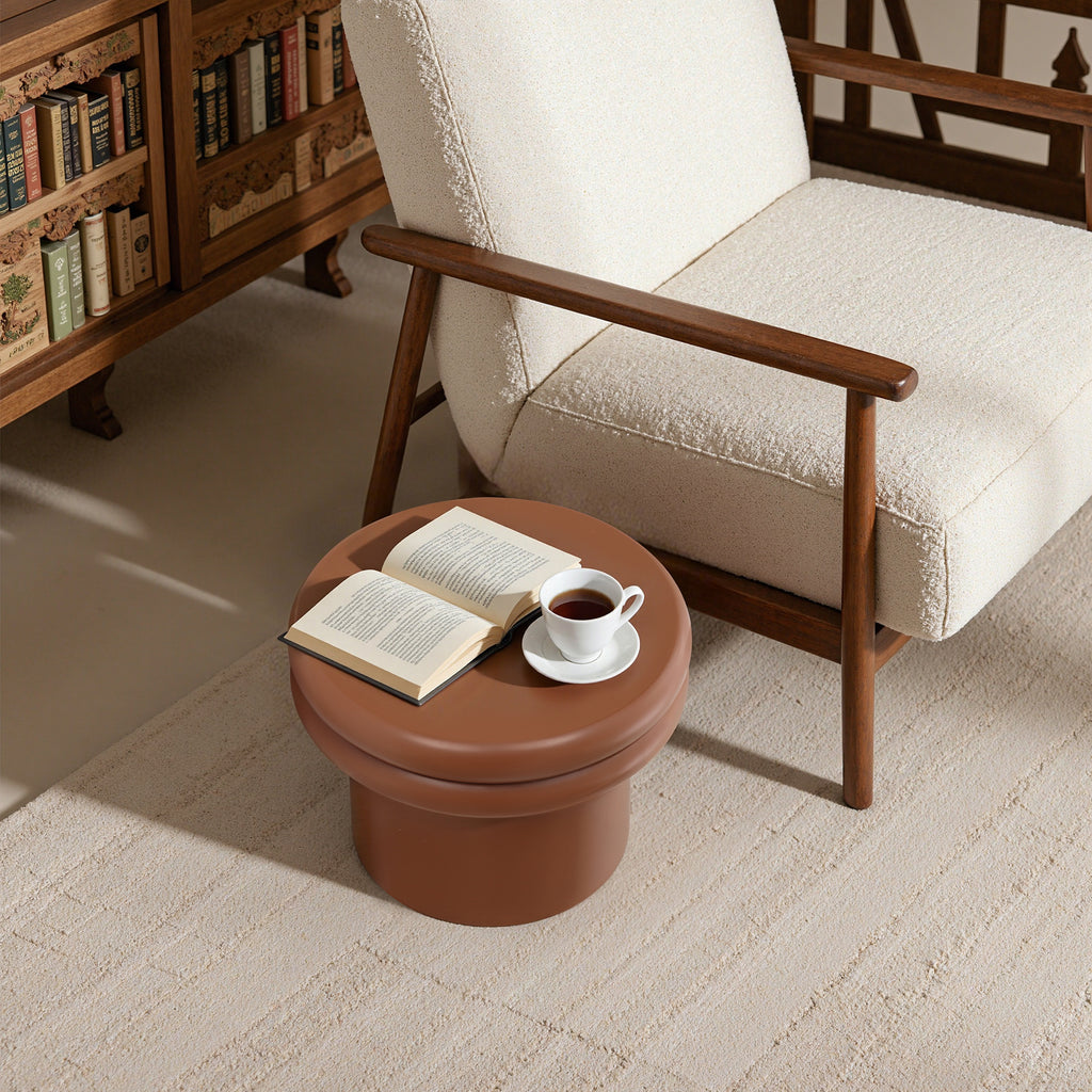 Moderner runder Beistelltisch in Braun