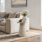 Runder Beistelltisch mit Steinoptik