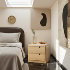 Moderner Nachttisch in Holzoptik mit 2 Schubladen