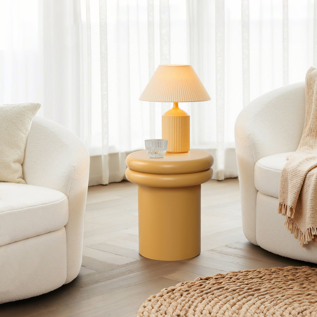 Oranger runder Beistelltisch/Nachttisch